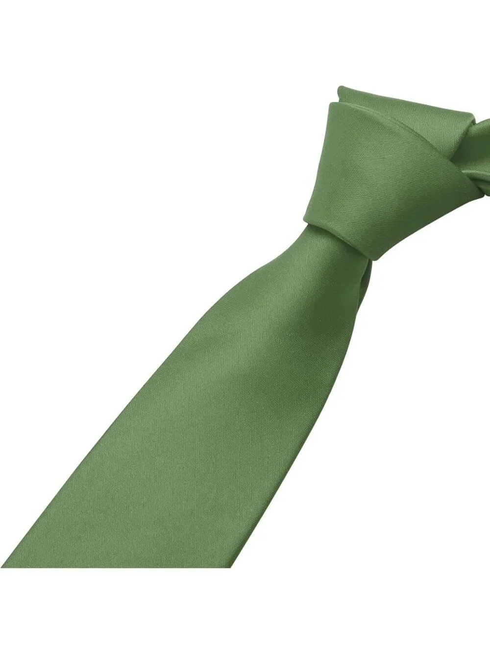 Men's Dark Green Solid Microfiber Plain Formal Silk Necktie For Business Dress